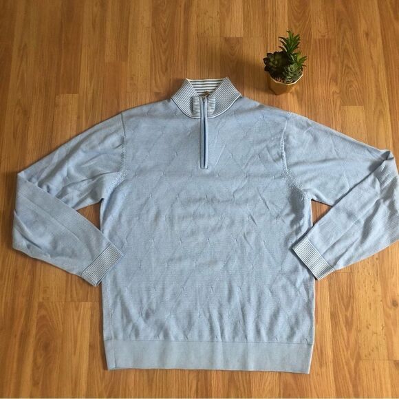 Robert Talbott Carmel 1/4 Zip Pullover 100% Pima Cotton - Picture 1 of 7